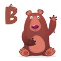 Illustrator of Letter `B is for bear`. B for bear. Royalty Free Stock Photo