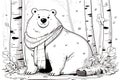 Bear kids coloring page