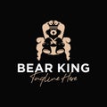 Bear king chair inspiration illustration logo