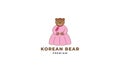 Bear with Korean culture dress illustration cute cartoon