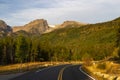 Bear Lake Road winds through Rocky Mountain National Park Royalty Free Stock Photo