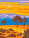 Bear Lake State Park Along the Shore of Rendezvous Beach Utah USA WPA Poster Art