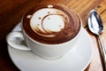 Bear latte art coffee Royalty Free Stock Photo
