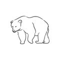 Bear line art drawing illustration Royalty Free Stock Photo