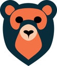 Bear logo in black blue orange over white Royalty Free Stock Photo