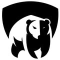 Bear logo in black and white Royalty Free Stock Photo