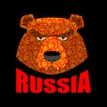 bear logo of Russia. Traditional Russian ornament khokhloma. Russian wild animal Royalty Free Stock Photo