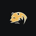 Minimalistic Golden Bear Logo In Yupik Art Style