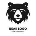 Bear logo vector template emblem symbol. Head icon design isolated on white background. Modern black and white illustration Royalty Free Stock Photo