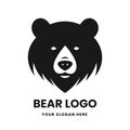 Bear logo vector template emblem symbol. Head icon design isolated on white background. Modern black and white illustration Royalty Free Stock Photo