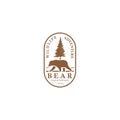 Bear logo for Vintage Badge of Adventure Travel, Forest Hill Camp logo design