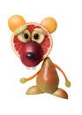 Funny bear made with fresh juicy fruits Royalty Free Stock Photo