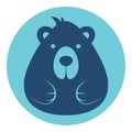 Bear male logo silhouette head profile picture avatar user