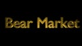 Bear market coaching animation with streaking text in gold letters