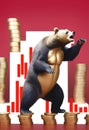 bear market is coming. bear Panic on the financial market Royalty Free Stock Photo