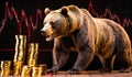 bear market is coming. bear Panic on the financial market Royalty Free Stock Photo