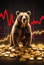 bear market is coming. bear Panic on the financial market Royalty Free Stock Photo