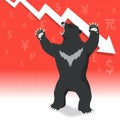 Bear market presents downtrend stock market concept