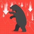 Bear market presents downtrend stock market concept