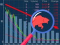 Bear market  and red arrow downward trend line. bearish market concept Royalty Free Stock Photo