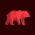 Bear market sign. Bear run. Bearish symbol. Stocks or cryptocurrency downtrend. Financial crash.