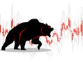 Bear market trend on white background Illustration Royalty Free Stock Photo