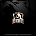 Bear mascot logo design vector with modern illustration concept style for badge, emblem and tshirt printing. grizzly bear