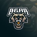 Bear mascot logo design with modern illustration concept style for badge, emblem and t shirt printing. Angry bear head Royalty Free Stock Photo