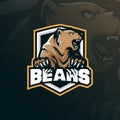 Bear mascot logo design with modern illustration concept style for badge, emblem and t shirt printing. bear illustration for sport Royalty Free Stock Photo