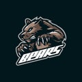 Bear mascot logo design vector with modern illustration concept style for badge, emblem and t shirt printing. Angry bear Royalty Free Stock Photo