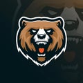 Bear mascot logo design vector with modern illustration concept style for badge, emblem and t shirt printing. Angry bear head Royalty Free Stock Photo