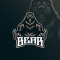 Bear mascot logo design vector with modern illustration concept style for badge, emblem and t shirt printing. Angry bear Royalty Free Stock Photo