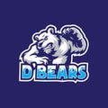 Bear mascot logo design vector with modern illustration concept style for badge, emblem and t shirt printing. Bear illustration Royalty Free Stock Photo