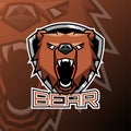 Bear mascot logo esports Royalty Free Stock Photo