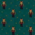 Bear in a matador costume on a dark turquoise background Royalty Free Stock Photo