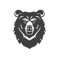 Bear muzzle portrait aggressive furry wild predator beast vintage icon design vector illustration