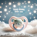 Bear Pacifier under Starlit Sky Illustration Royalty Free Stock Photo