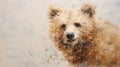 Neo-victorian Impasto Bear Painting With Delicate Washes