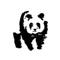 Bear panda brush. Absract illustration.