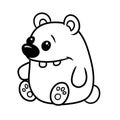 Bear parody caricature animal character illustration coloring page