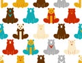 Bear pattern seamless. Panda background. Grizzly ornament. Baribal texture. Vector illustration Royalty Free Stock Photo