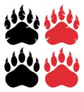 Bear Paw Logo Design Concept. Collection Royalty Free Stock Photo