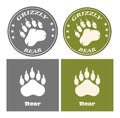 Bear Paw Print Circle Logo Design Concept. Collection