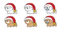 Bear polar christmas icon santa claus hat vector ring bell pet cartoon character symbol tattoo stamp illustration Royalty Free Stock Photo