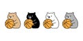 Bear polar icon basketball ball sport vector teddy sitting pet cartoon character logo symbol illustration isolated Royalty Free Stock Photo