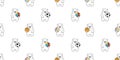 bear polar seamless pattern sport football soccer beach ball basketball volleyball teddy cartoon vector Royalty Free Stock Photo