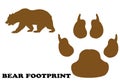 A Bear in Profile with Its Footprint and Claws