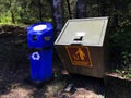 Bear Proof Container Next to Recycling Container Royalty Free Stock Photo