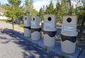 Bear proof trash bins in camping area in Yellowstone National Park