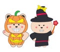 Bear Pumpkin ghost and witch bear concept halloween